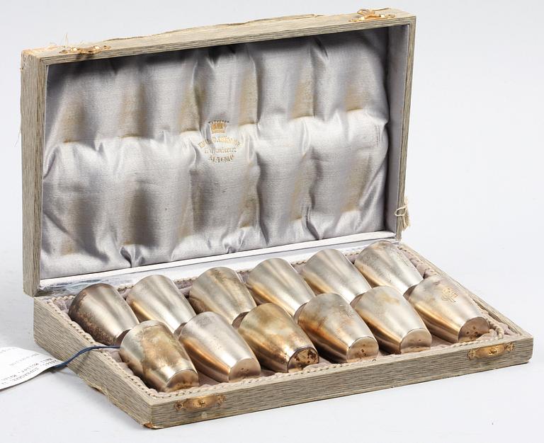 SUPBÄGARE, 12 st, silver, Emil Möller, Malmö 1912.