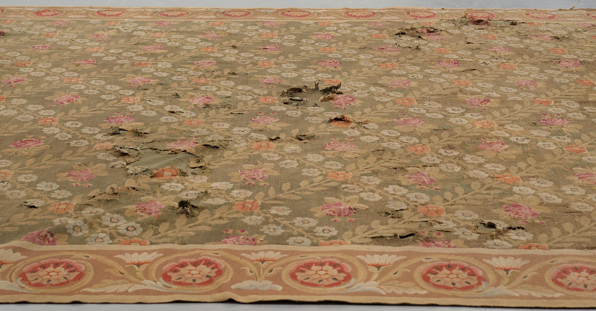 MATTO, tapestry weave, ca 561-564,5 x 354-360 cm, Aubusson, France the middle to the end of the 19th century.