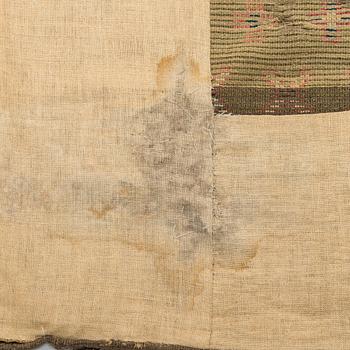 A Finnish folkart long pile ryijy.rug dated 1836. Circa 180 x 140 cm.