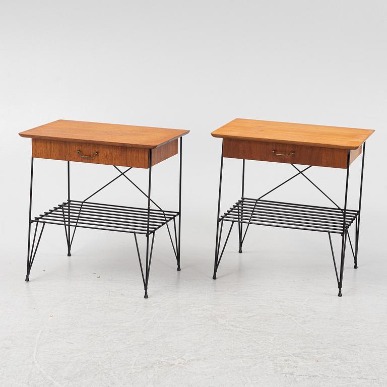 A pair of bedside tables, mid 20th Century.