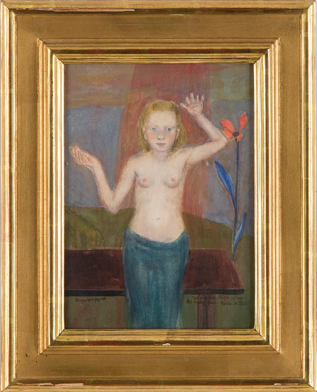 BIRGER LJUNGQUIST, akvarell och blyerts, signerad Birger Ljungqvist samt med dedikation.