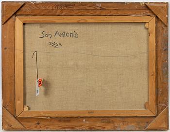 Heinz Buchholz, Beach scene with yellow flowers, San Antonio Ibiza.