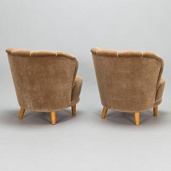 A 1950s pair of armchairs "Elisabeth" for Asko Finland.