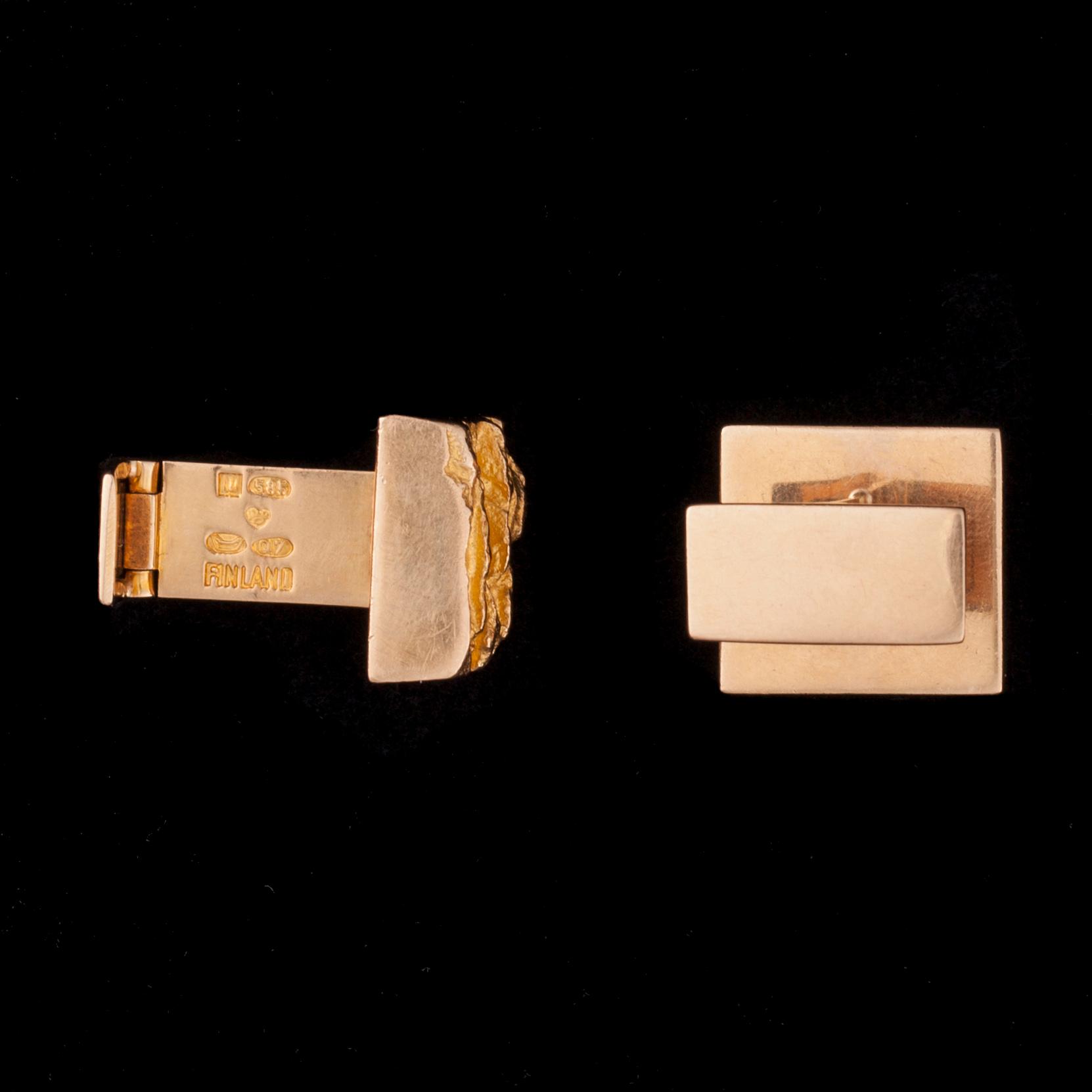 MANSCHETTKNAPPAR, 14K guld. Lapponia 1969.