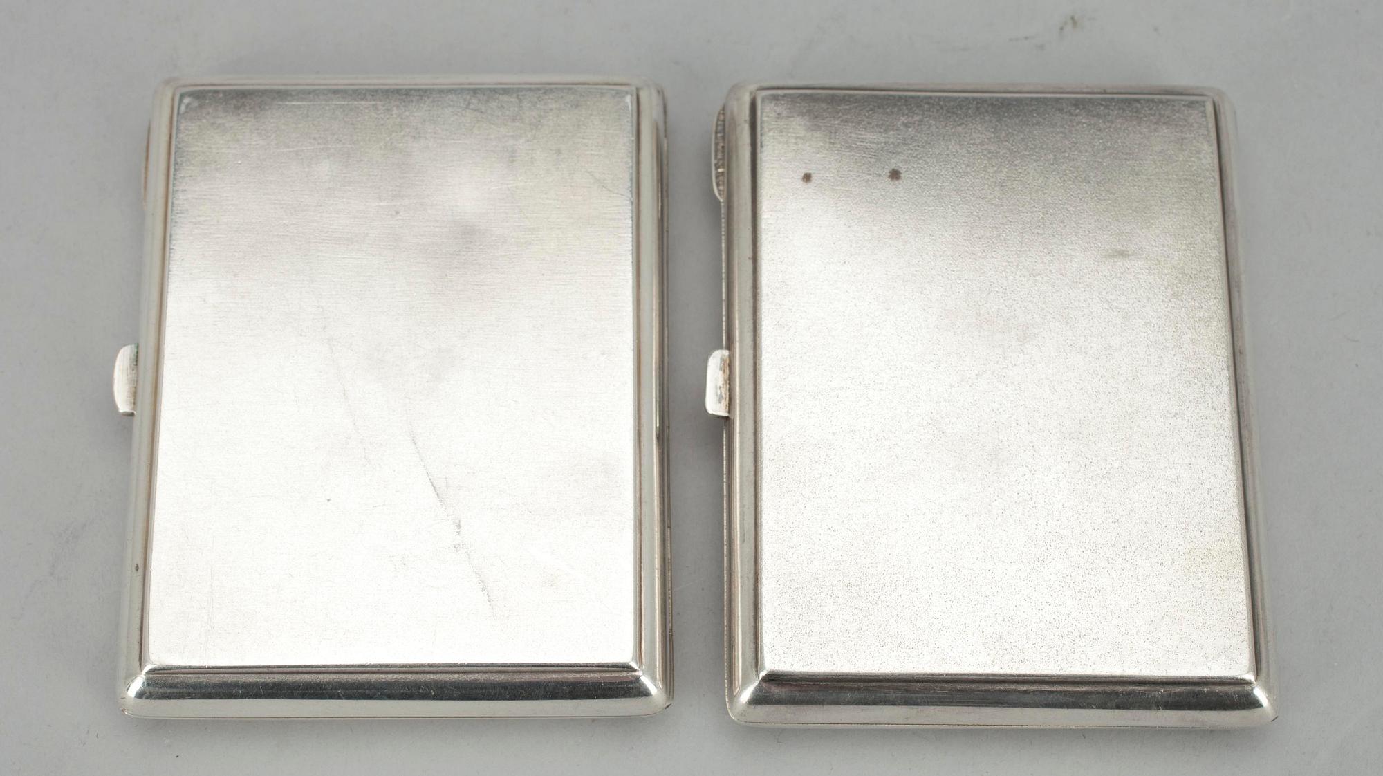 CIGARETTETUIER 2 ST, silver, Sovjetunionen, 1960-tal.