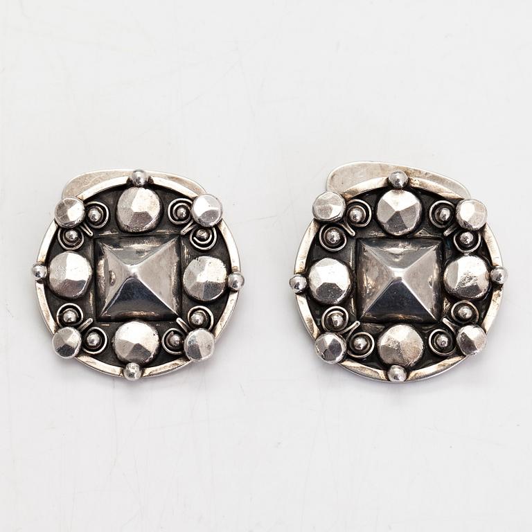 Saara Hopea, a pair of  silver cufflinks. Ossian Hopea, Porvoo, Finland 1968.