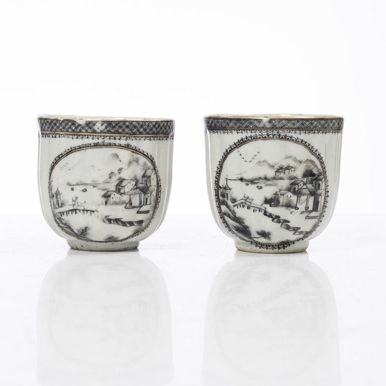 Thirteen porcelain cups, China, mostly 18th century.