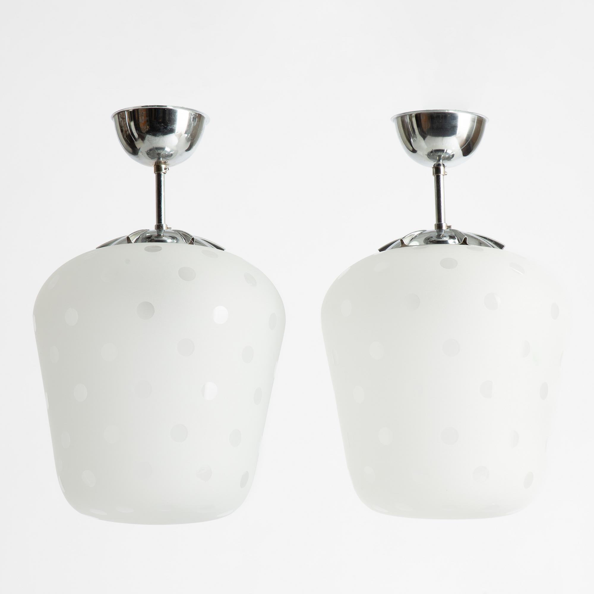 Flygsfors Glasbruk, taklampa, modell 513 P, 1940-50-tal.