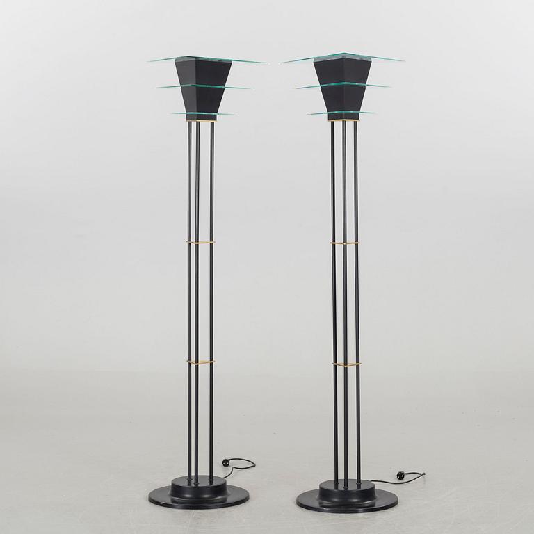 FLOOR LAMPS / UP-LIGHTS, a pair, Sussie Fischer 1989, Atelje Lyktan Sweden.