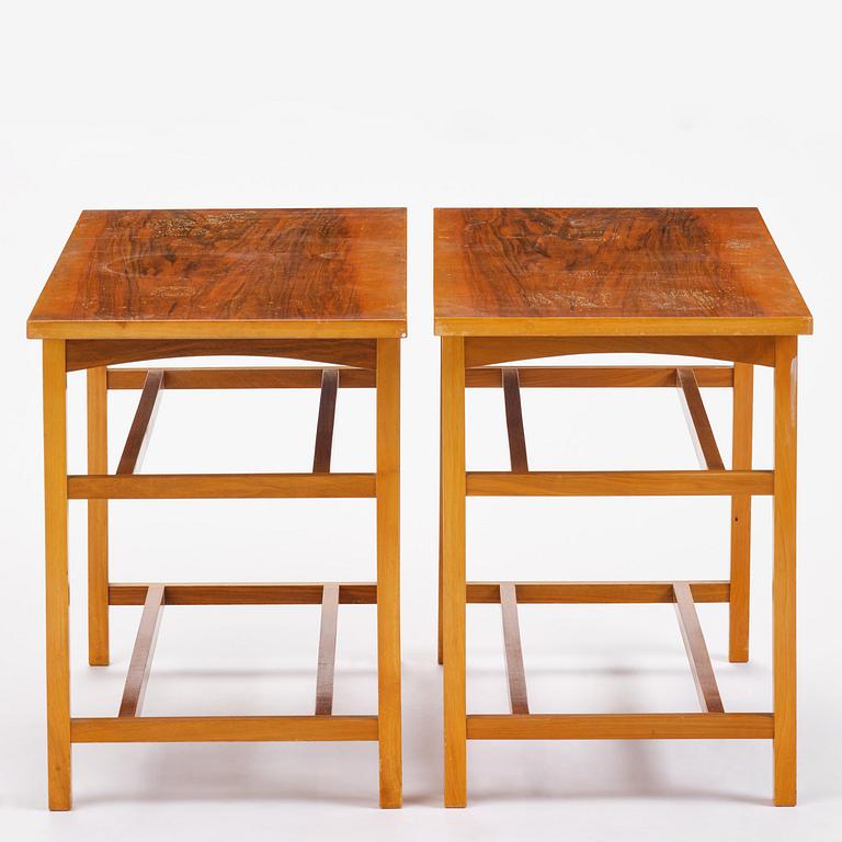 Josef Frank, a pair of side tables, model B 2184, Firma Svenskt Tenn, Sweden, mid-20th century.