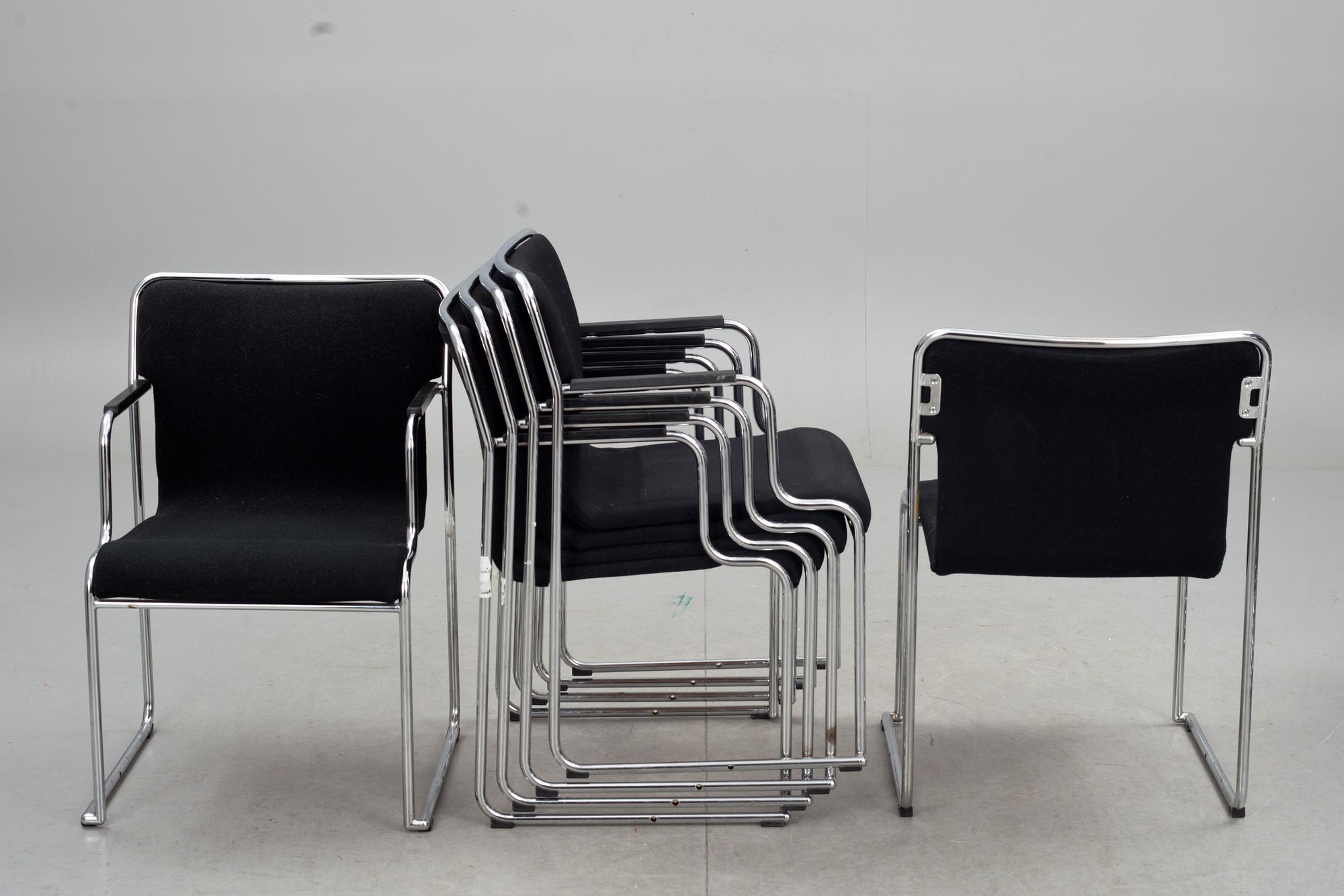 KARMSTOLAR, 6 st, Lindau & Lindekrantz, Lammhults, Sverige, 1990-tal.