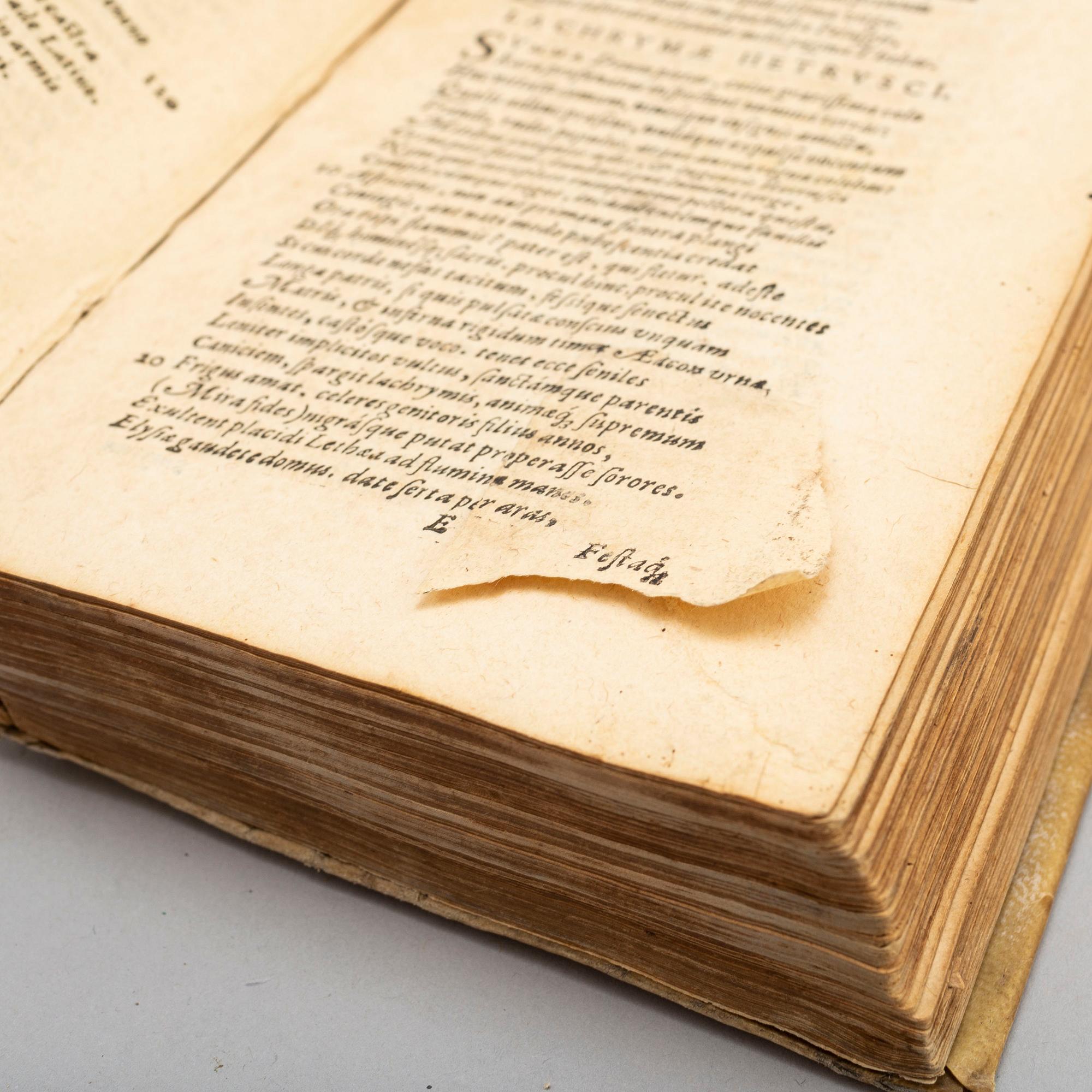 BOOK, The Works of Statius, 1595.