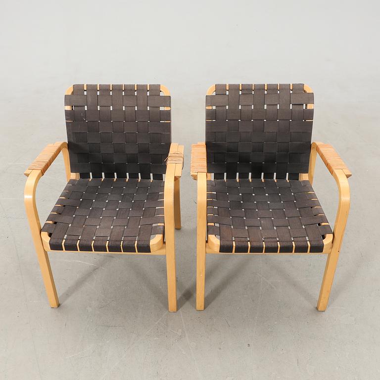 Alvar Aalto, a pair of armchairs model number 45, Finland, late 20th century.