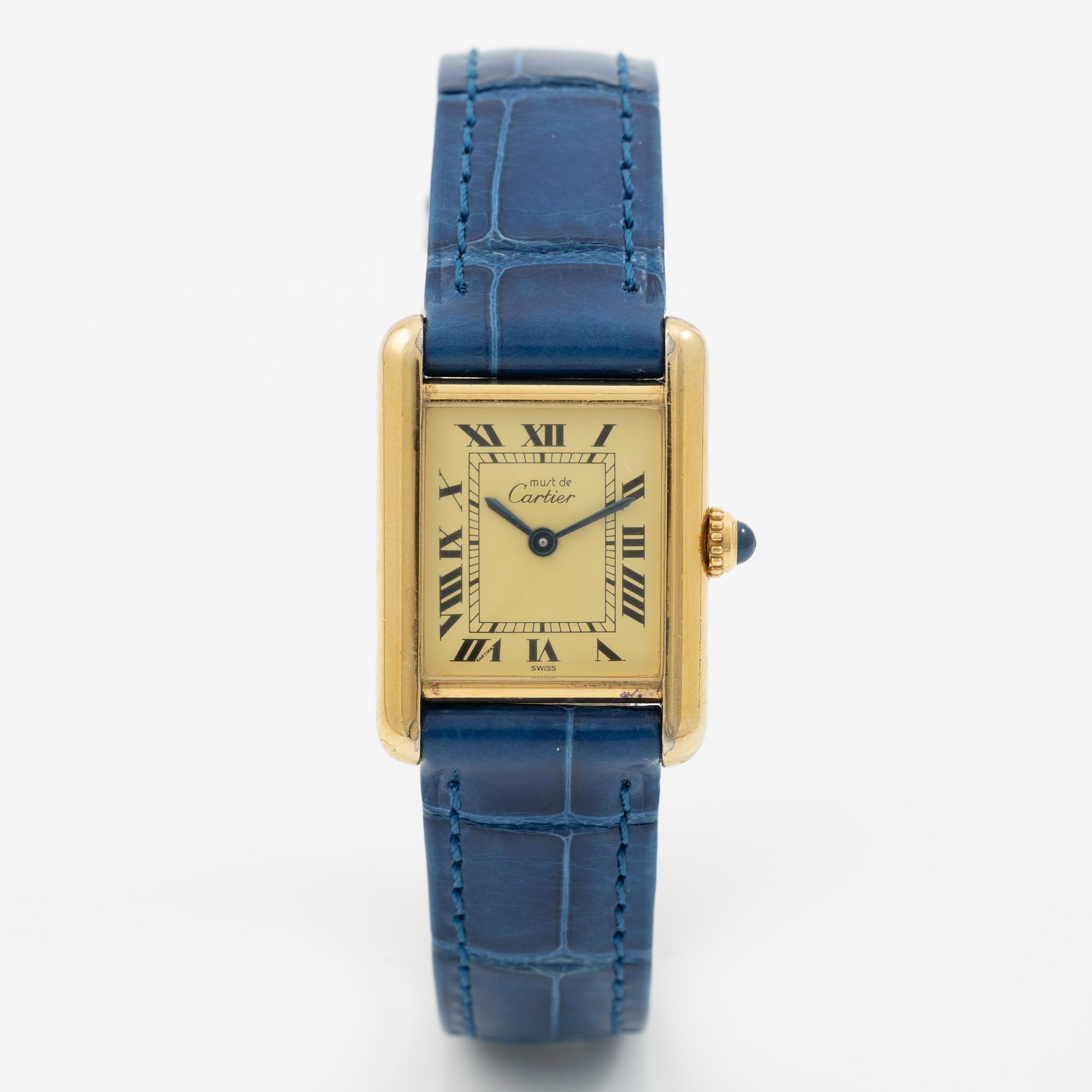 must de Cartier, Tank, wristwatch, 20.5 x 20 (28) mm.