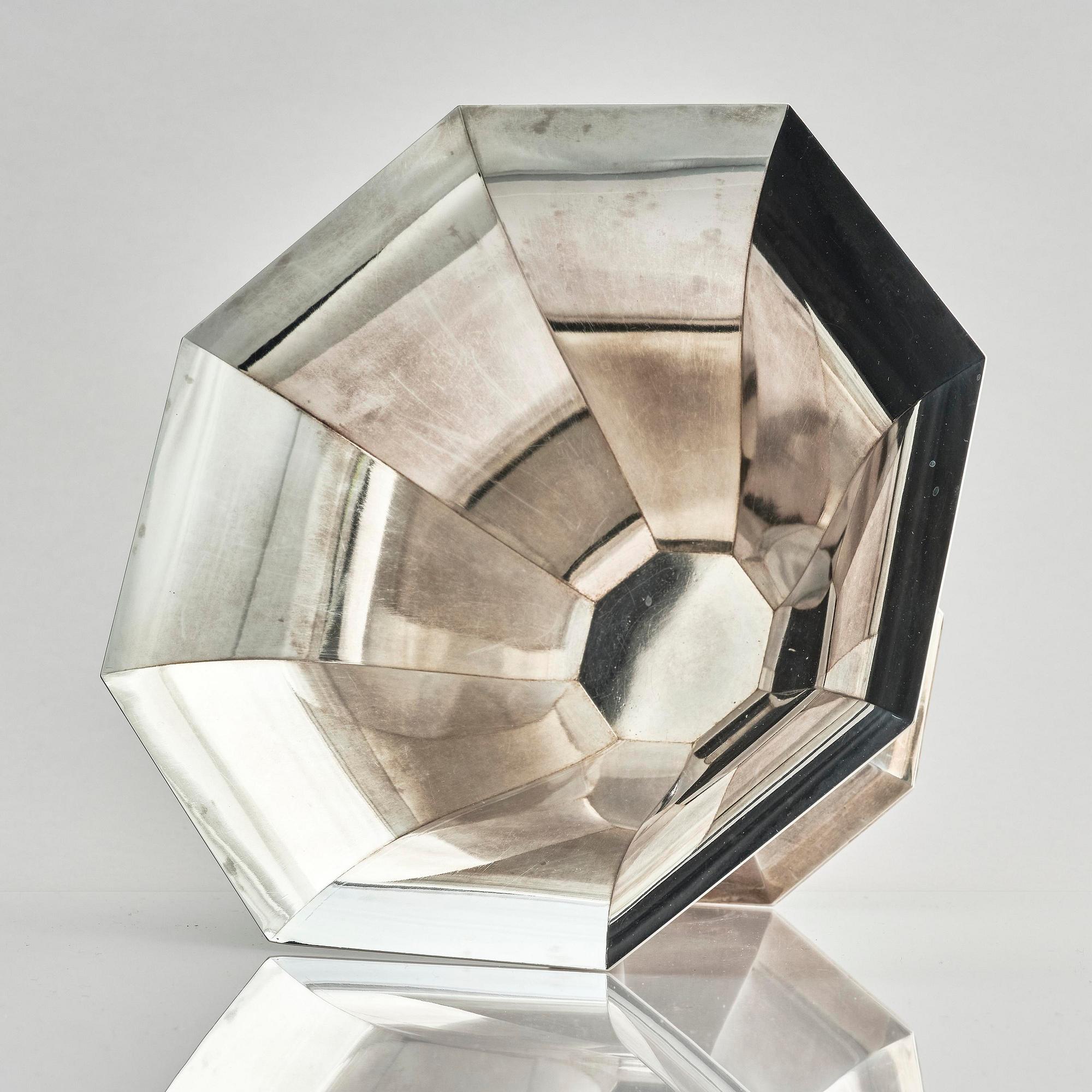 Wiwen Nilsson, a sterling silver bowl on foot, Lund, Sweden 1942.