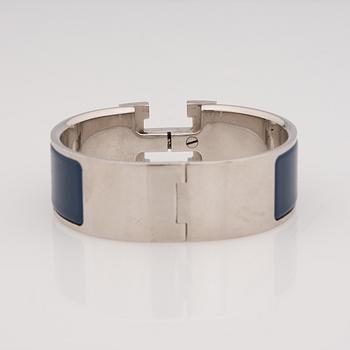 ARMBAND, bijouteri, Hermès "clic H", silverfärgad metall.