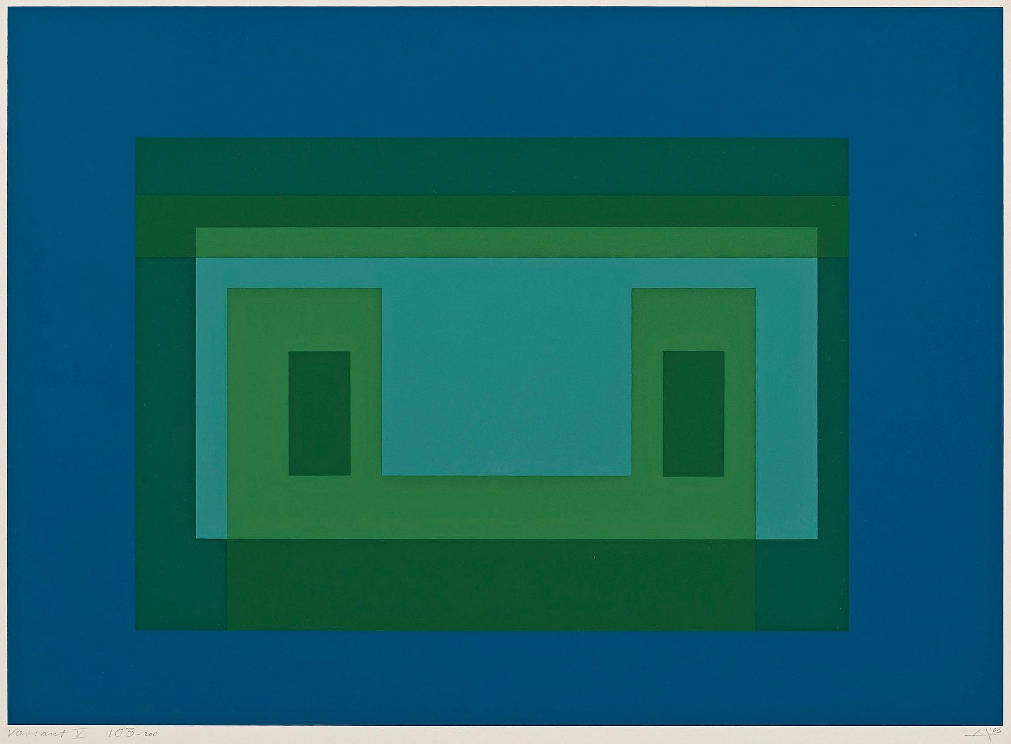 JOSEF ALBERS, 9 färgserigrafier, signerade med blyerts, daterade 1966, numrerade 103/200.