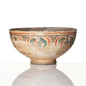 A 'Minai' pottery bowl, central Persia, around 1200 AD.