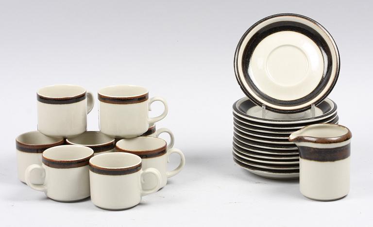KAFFESERVIS, 10 delar, porslin, Arabia, 1970-tal, "Karelia".