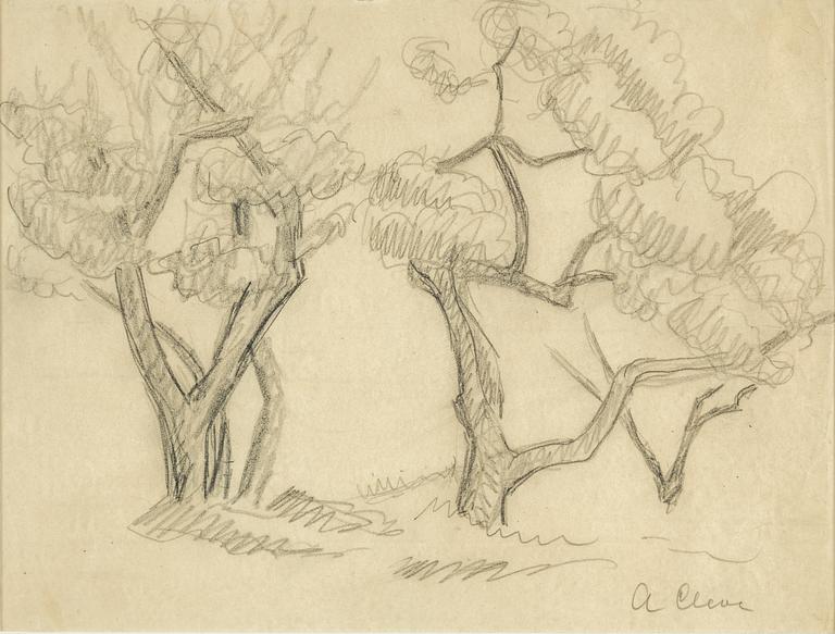 AGNES CLEVE, pencil on paper. Signed A Cleve.