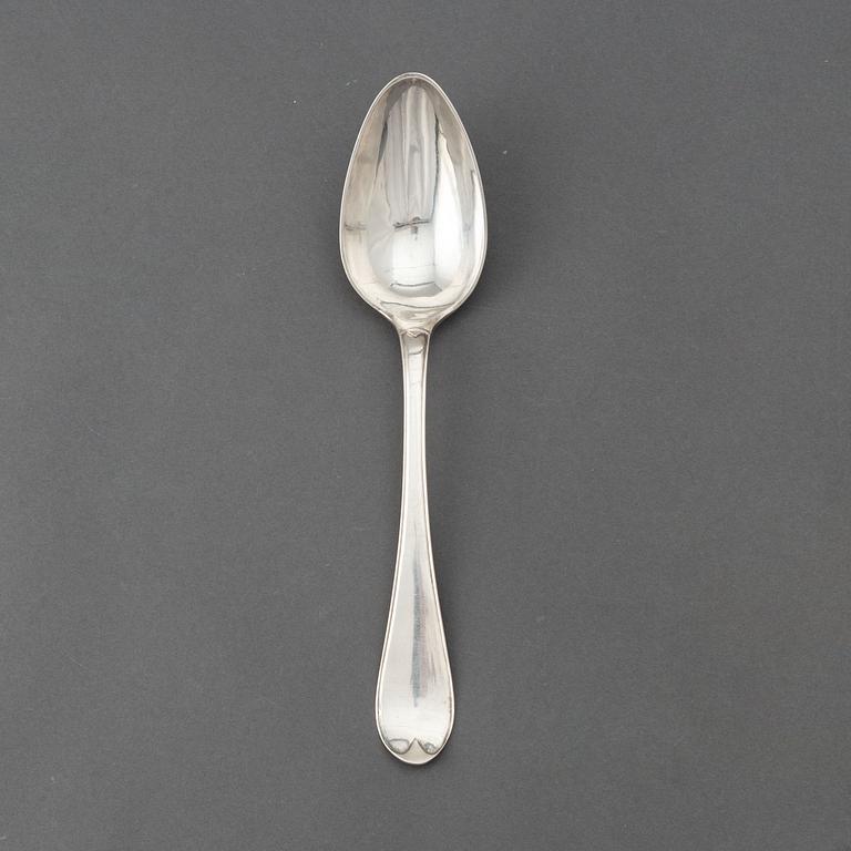 A swedish silver serving spoon, mark of Niklas Ramberg, Lund 1810.