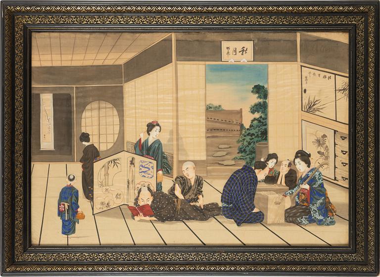 A Japanese silk painting by an unidentified master, early 20th century.