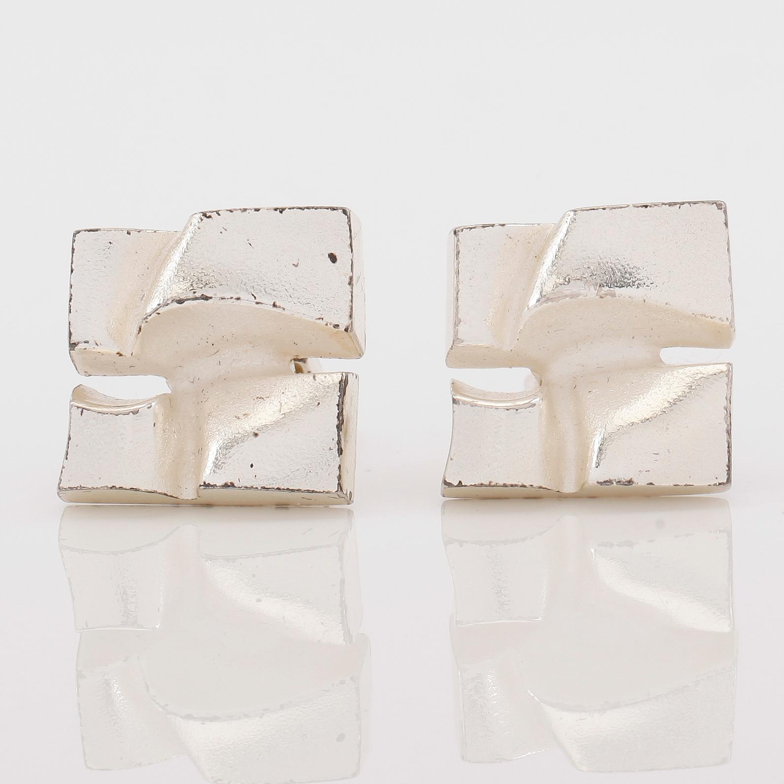 MANSCHETTKNAPPAR, 1 par, sterlingsilver, Björn Weckström, Lapponia, Finland 1988.