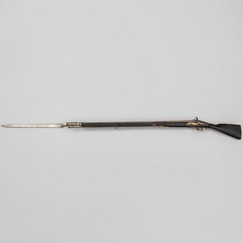 SLAGLÅSGEVÄR, norskt, 1700-tal reparationsmodell.