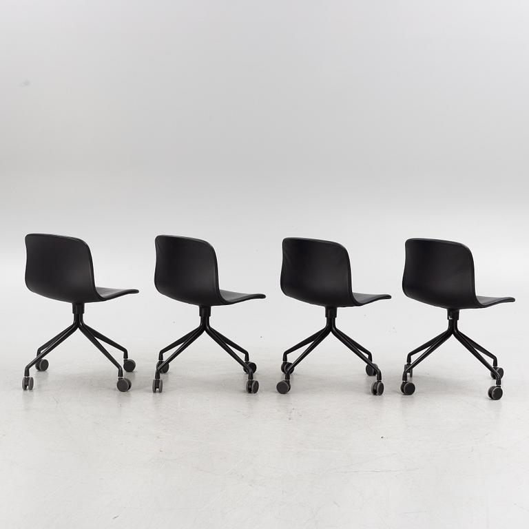 Four swivel chairs from HAY, Denmark.