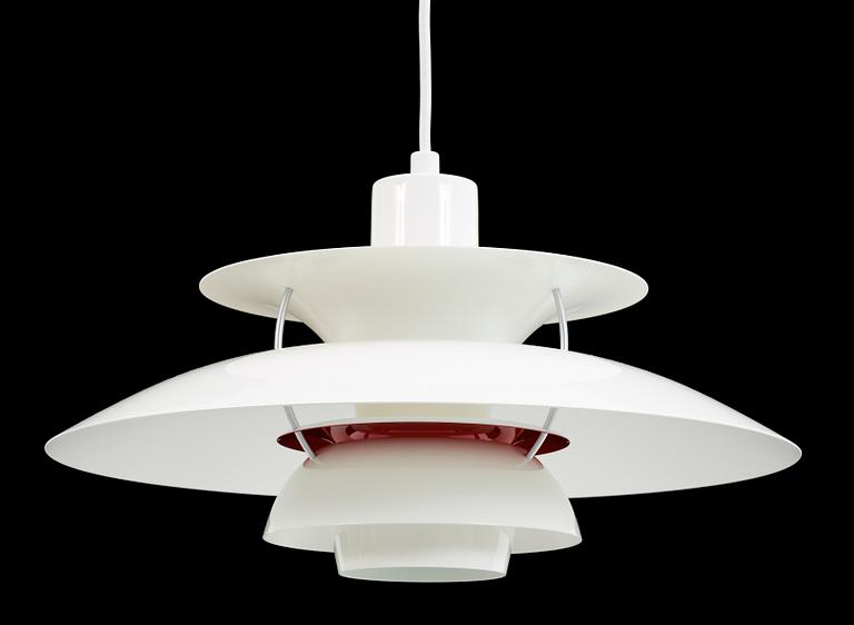 TAKLAMPA, "PH-5", Poul Henningsen för Louis Poulsen. Höjd 30cm exklusive upphängning.