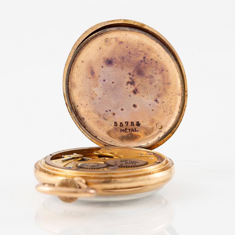 Pocket watch, 14K gold, 32 mm.