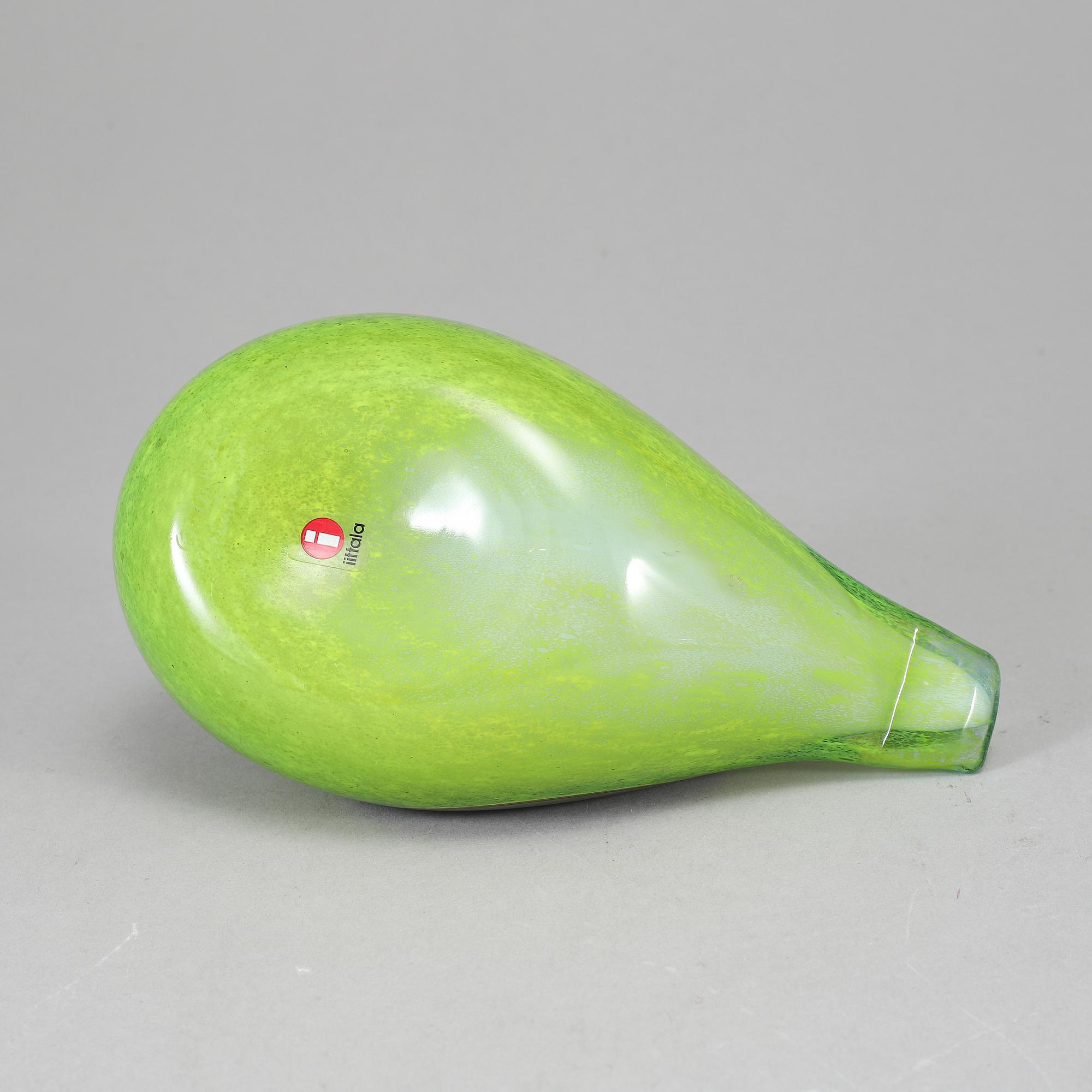 OIVA TOIKKA, glasfågel, Male Common Teal (Tavi Vihreää), 1999, signerad O. Toikka Nuutajärvi.