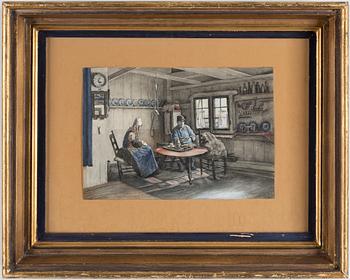 XAVIER MELLERY, attributed,  watercolour on paper, signed.