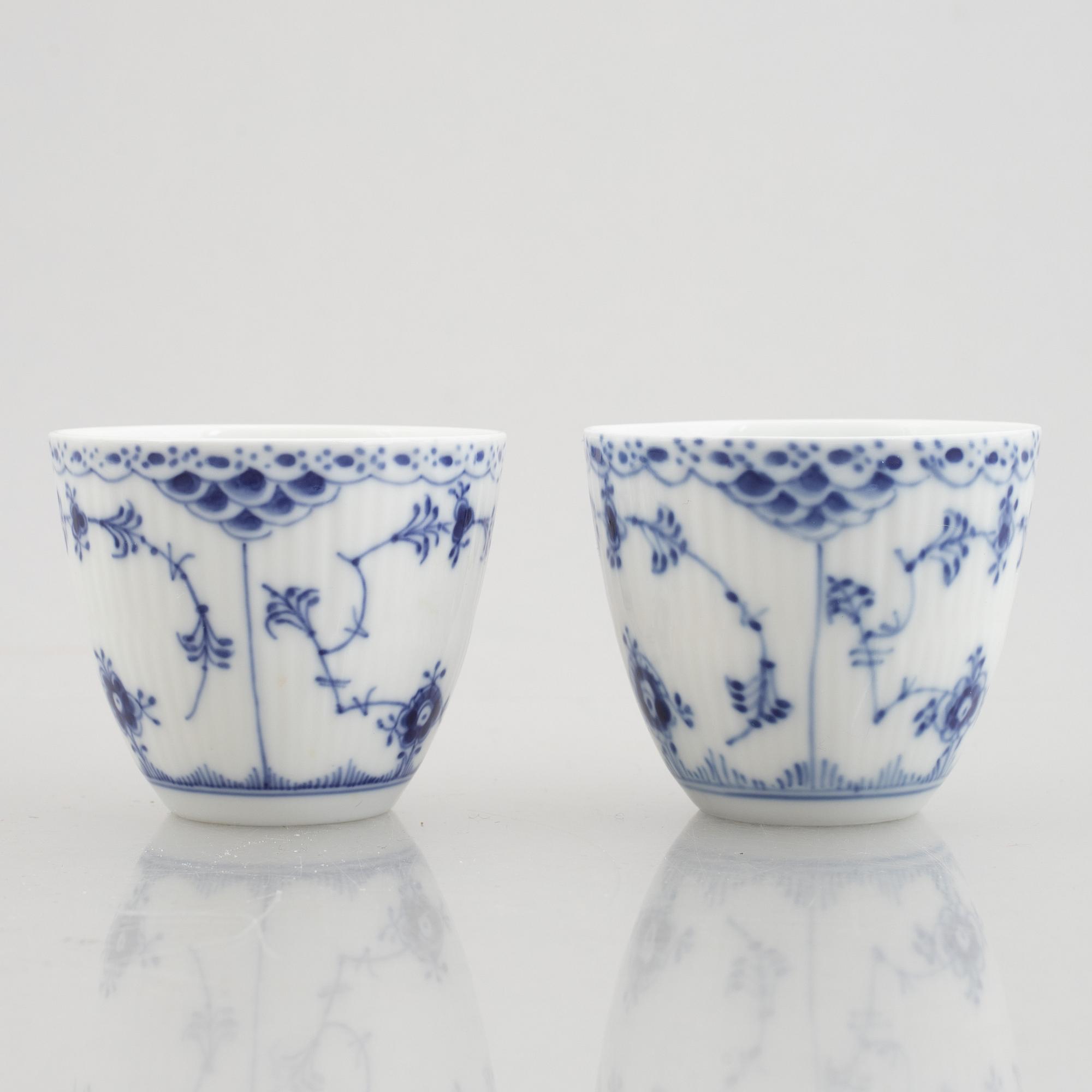 Royal Copenhagen, a 28-piece coffee service, 'Blue Fluted Half Lace', Denmark.