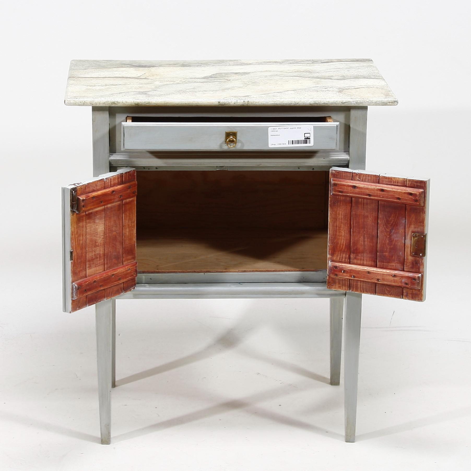 POTTSKÅP, jugend, tidigt 1900-tal.