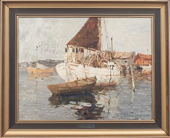 HUGO ÖFVERSTRÖM, olja på duk. Signerad.