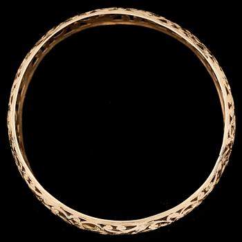 ARMRING, guld 18k, otydlig utländsk stämpel, 1900-tal. Vikt ca 23 gram.