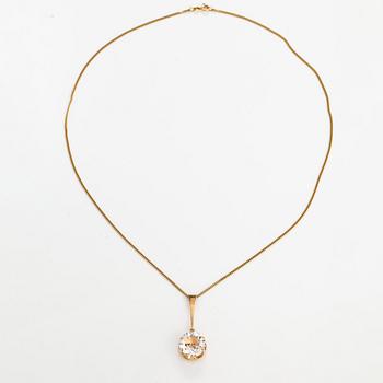 Elis Kauppi, A 14K gold necklace with a rock crystal. Kupittaan kulta, Turku 1966.