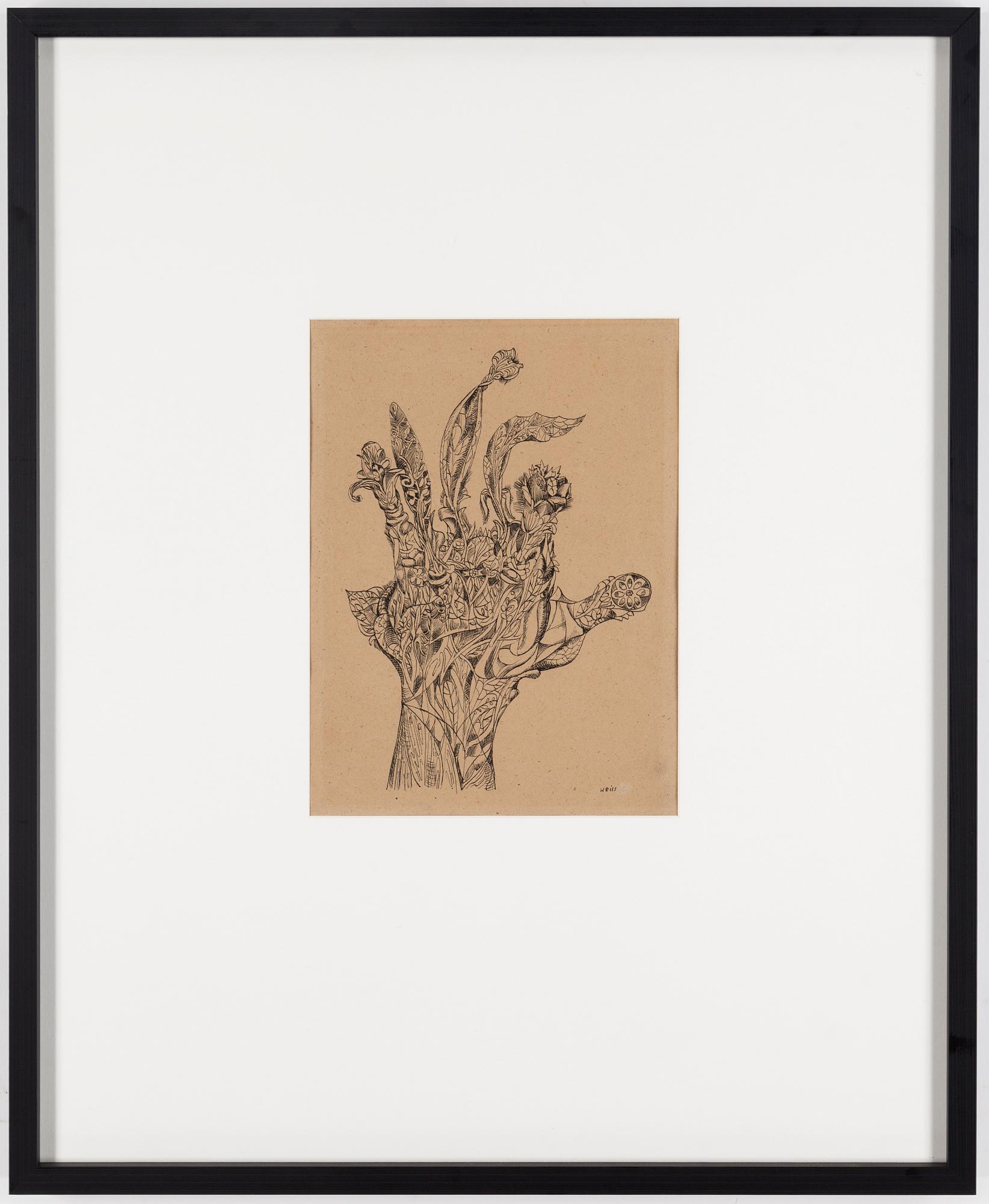 PETER WEISS, tusch på papper, signerad Weiss, 1947.