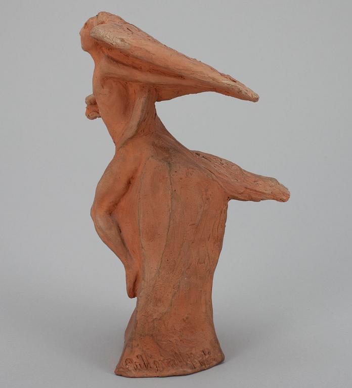 VILLE VALLGREN, skulptur, rödlera, signerad i godset, daterad 1935.