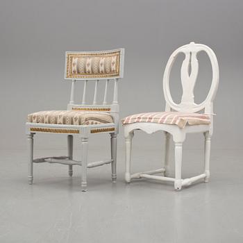 STOLAR, 2 st, gustaviansk samt gustaviansk stil, 1700- samt 1900-tal.