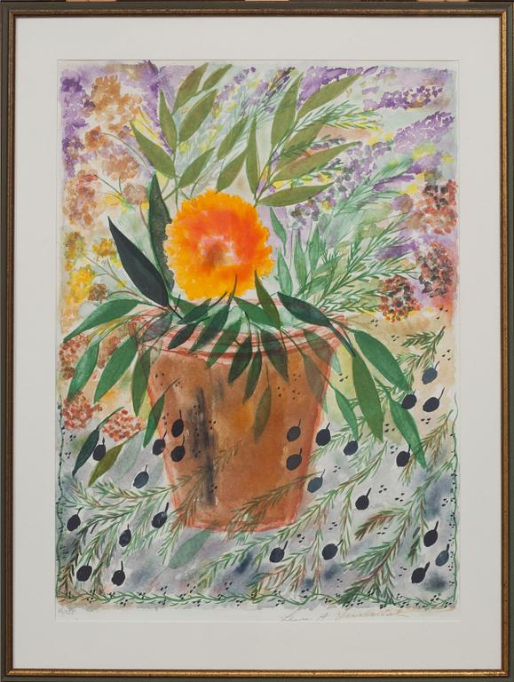 LENA LINDERHOLM, färglitografi, signerad och numrerad 33/225.