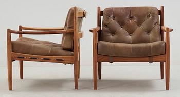 FÅTÖLJER, ett par, "Läckö", Ingmar Thillmark, OPE möbler, 1950/60-tal.