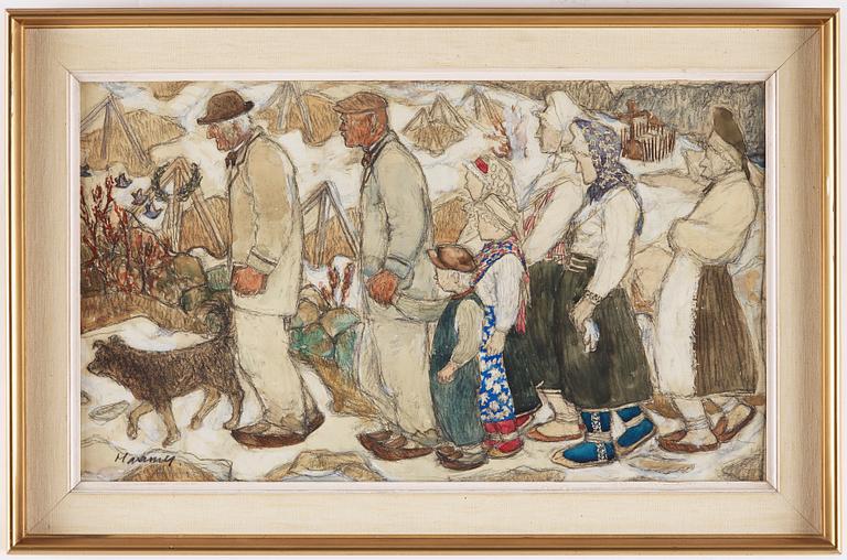 ERIK HAAMER, akvarell med täckvitt, signerad Haamer.