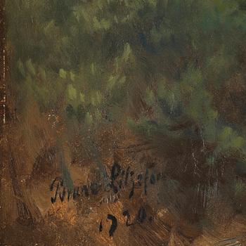 Bruno Liljefors, Moose by the forest edge.