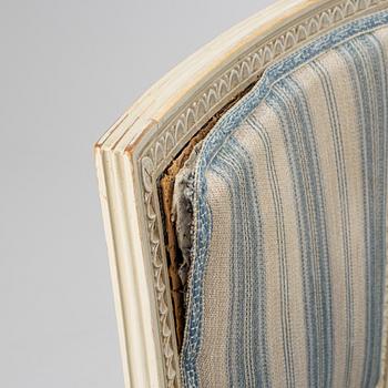 Chairs, 8 pcs, late Gustavian style, around the mid-20th century.