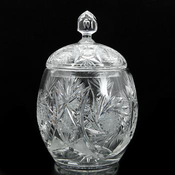 BÅLSKÅL med LOCK, glas, 1900-tal.