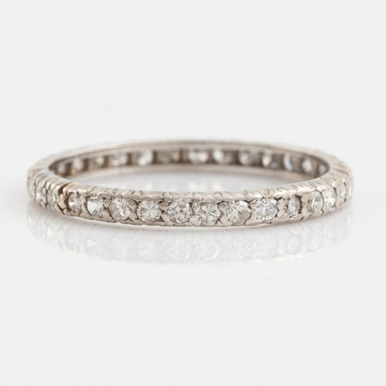 Platinum and eight cut diamond ring.