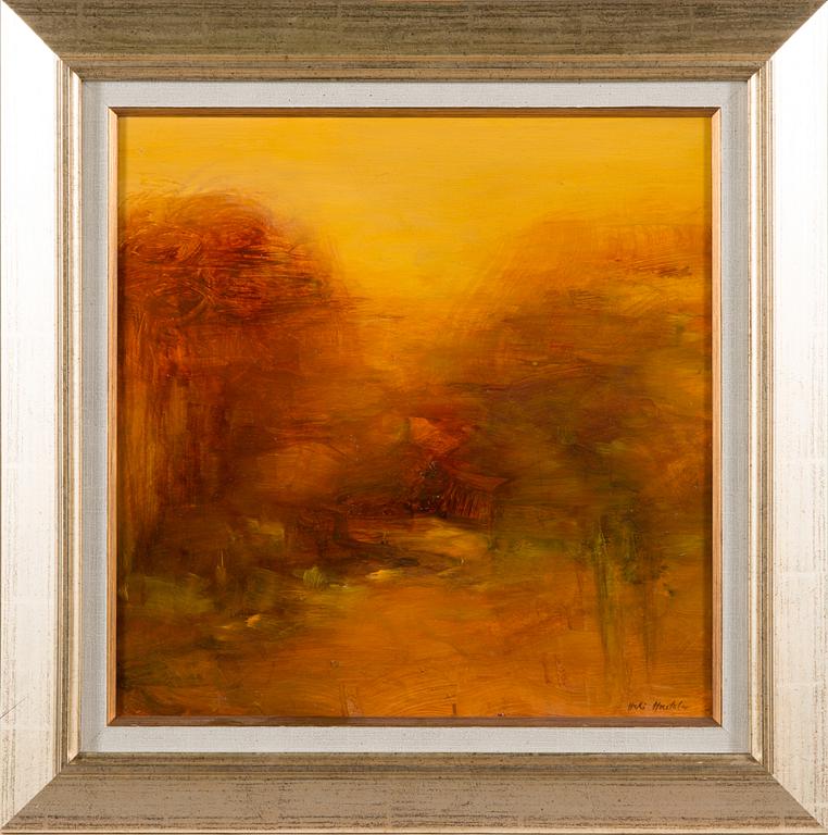 Heli Huotala, öljy levylle, signeerattu.