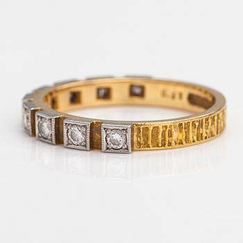 Björn Weckström, Sormus "Timanttikihla", 18K kultaa ja timantteja n. 0.36 ct yht. Lapponia 1975.
